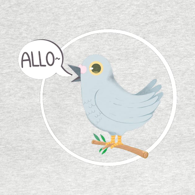 Cute Bird saying hello cartoon design by Cuteful